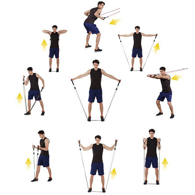 Ảnh Bộ 5 Dây Kéo Ngũ Sắc Tập Gym Tổng 150LB Cỡ Lớn (Hàng Loại 1) Chính Hãng Đại Nam Sport 2
