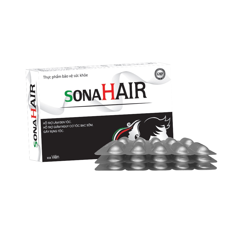 Viên uống hỗ trợ giảm nguy cơ tóc bạc sớm Sona Hair