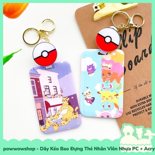 [Sẵn VN - Hỏa Tốc] Dây Kéo Bao Đựng Thẻ Nhân Viên Nhựa PC + Acrylic Mẫu Nhân Vật Anime Manga Game Pocket Monsters