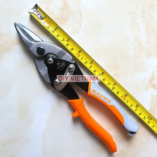 Kéo cắt thạch cao cắt tôn mũi thẳng Kapusi Nhật Bản 10 inch (25cm), thép CR-V, Bh 12 tháng