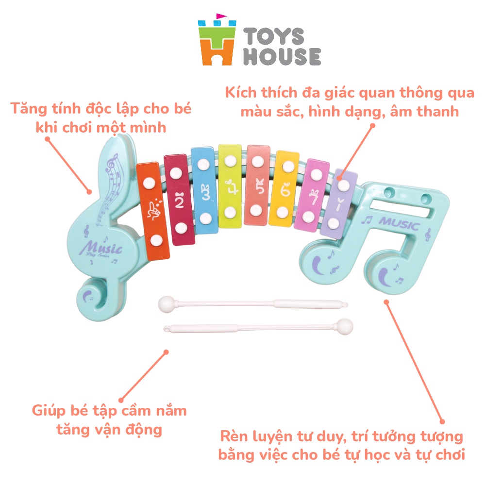 Mô tả Đồ chơi đàn gõ Xylophone cho bé 8 phím hình nốt nhạc cho bé Toyshouse 683-2 - 2