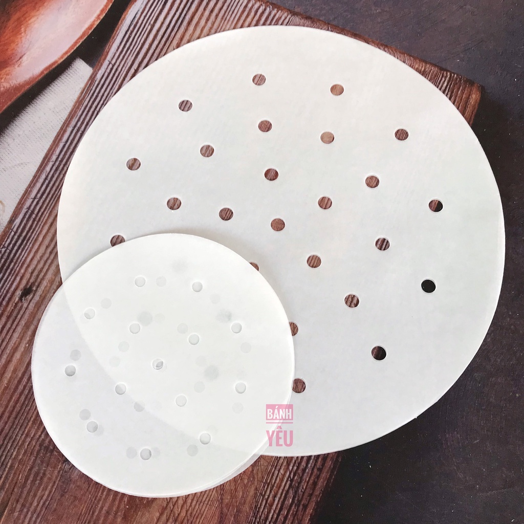 Giấy Nến Tròn Đục Lỗ Hấp Bánh Bao/Nồi Chiên Không Dầu 100 tờ (DCTC)
