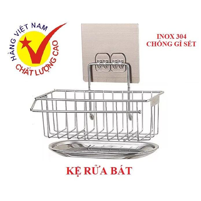 Kệ Treo Bồn Rửa Bát, Giá Treo Đồ Giẻ Rửa Chén Bát Inox Có Khay Hứng ...