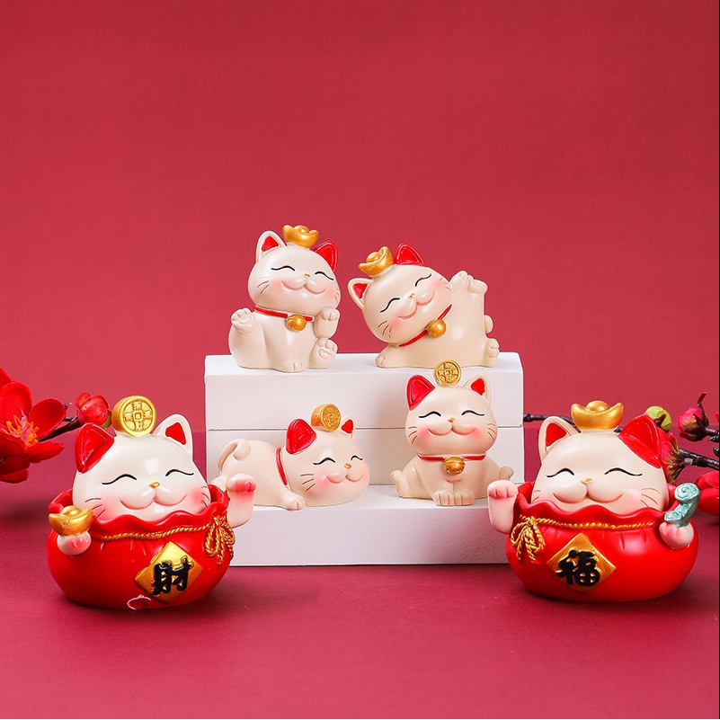 Decor mèo thần tài tách set, trang trí taplo ô tô vô cùng đáng yêu ,  hoặc để bàn làm việc có tặng kèm sáp thơm