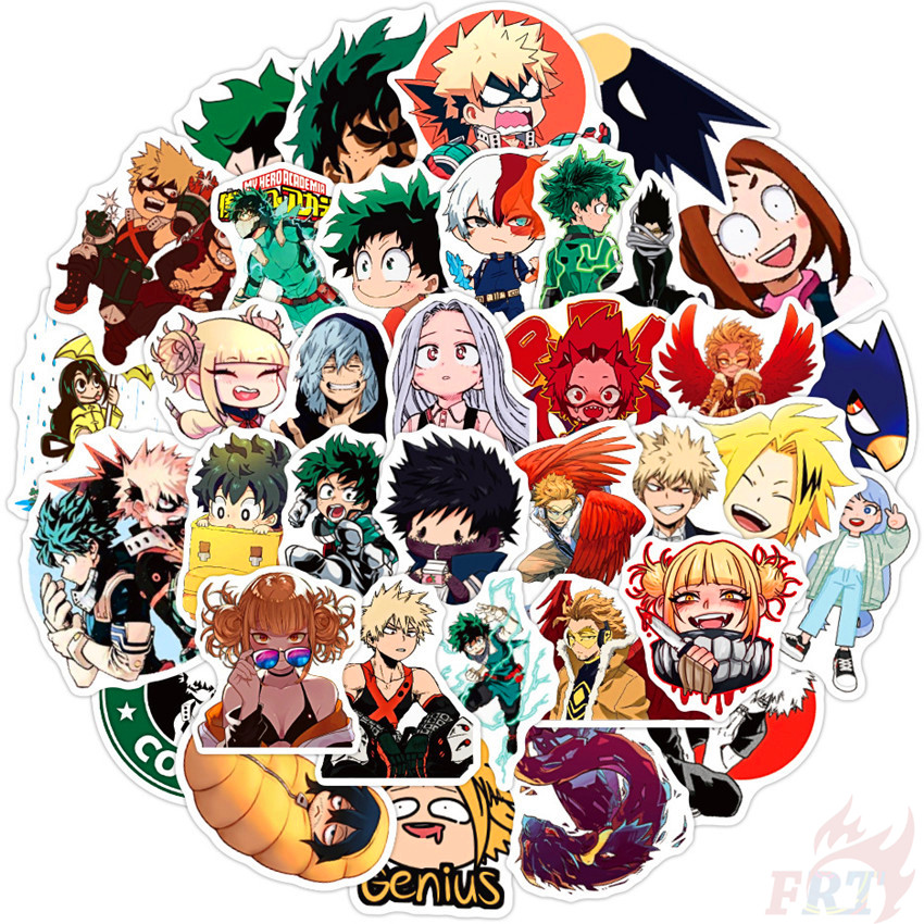 50pcs Set Q Funny My Hero Academia Series 01 Stickers Midoriya Izuku Bakugou Katsuki Todoroki