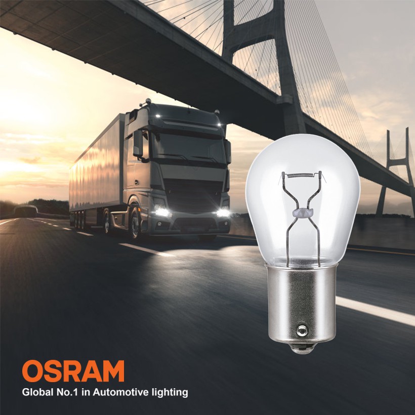 Combo 2 Bóng Đèn Sau 1 Tim OSRAM Original P21W 24V 21W (Chân Thẳng)