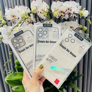 Ốp LIKGUS lưng trong cứng viền mềm có kính bảo vệ camera cho ip 12promax 13 13pro 13promax 14pro 14promax