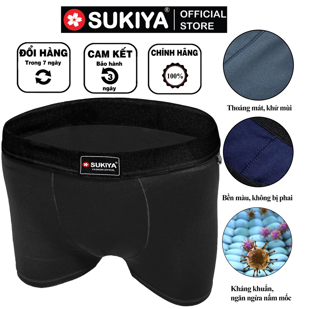 Ảnh Quần Sịp Đùi Boxer Nam Combo 3 màu SUKIYA chất mềm mịn cao cấp Hàng Hiệu QL01 2