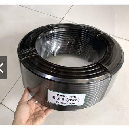 Cuộn Ống  LDPE Đen 8mm (6x8) Loại 1, Dây Tưới Cây, Tưới Lan Nhựa Nguyên Sinh 100%-100m cuộn- Tưới Phun Mưa, Phun sương