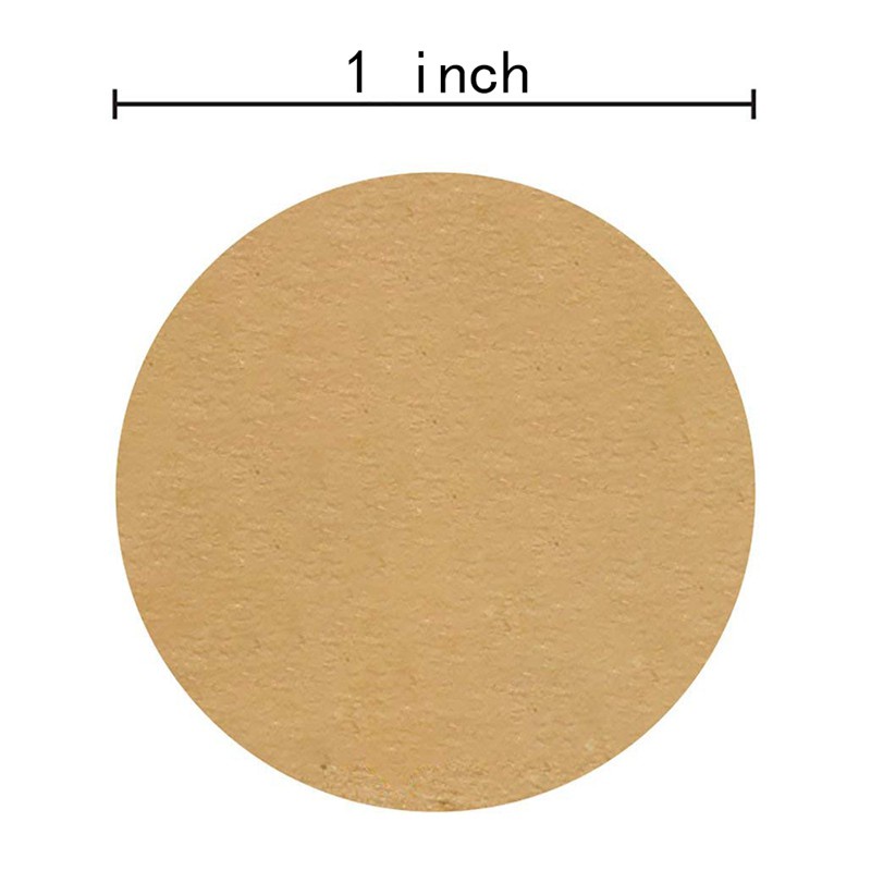 Nhãn dán Kraft 1 inch / 500 nhãn mỗi cuộn / Keo dán vĩnh viễn