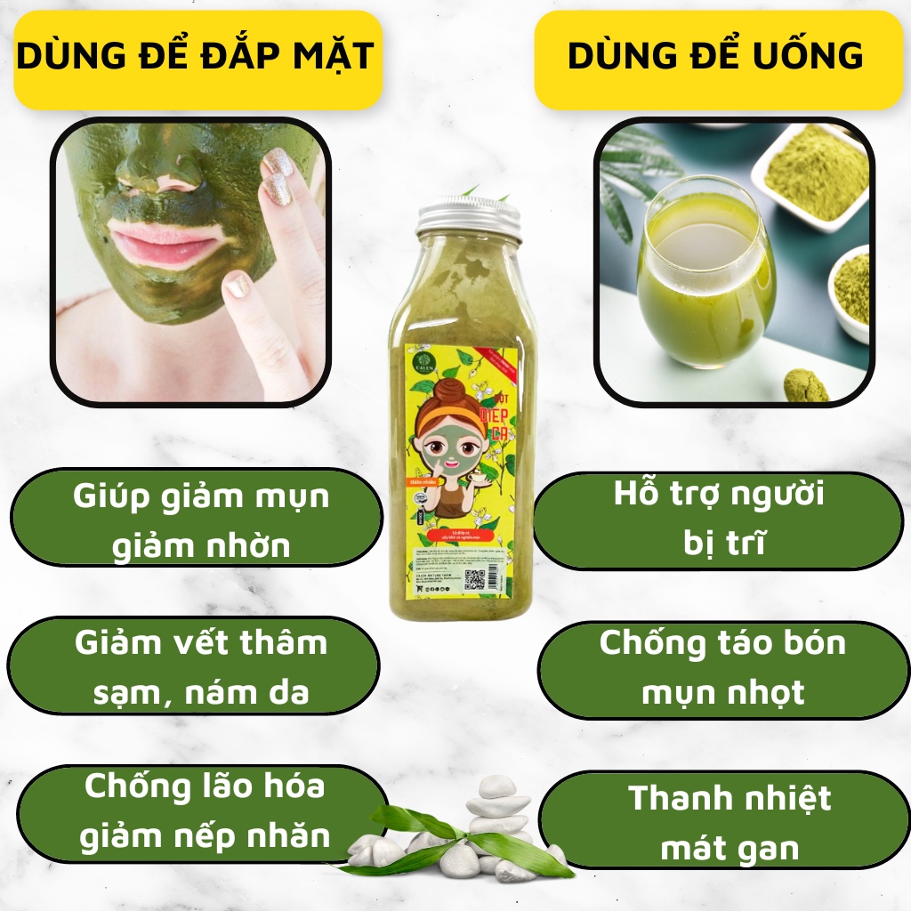 Bột diếp cá Calen ngăn ngừa mụn cám , giảm táo bón thanh nhiệt giảm nóng trong Calen Herb Powder