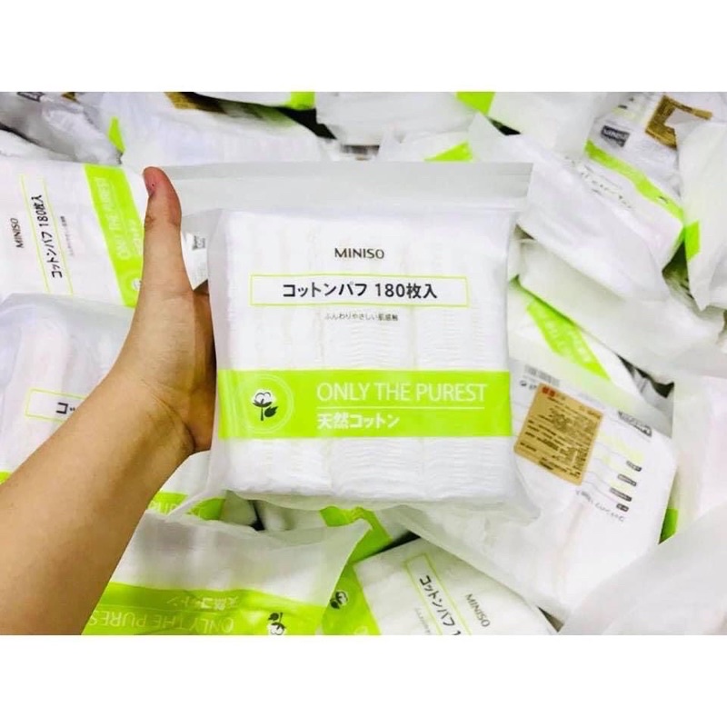 Bông Tẩy Trang Miniso Nhật Bản 180 Miếng
