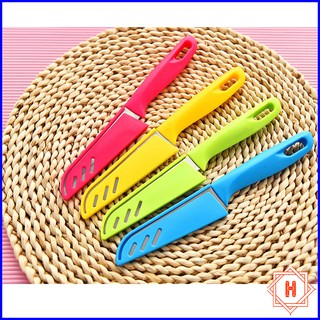 Dao inox không gỉ gọt hoa quả có nắp nhựa bằng chất liệu PP { H }