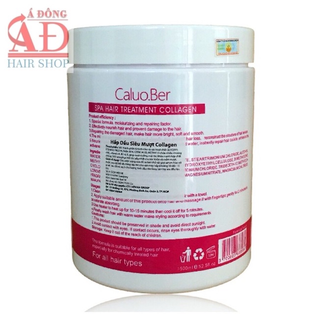 [+Mũ trùm] [Caluober] Dầu hấp ủ tóc siêu mượt collagen Caluo.Ber Hair Spa dạng kem bơ 1500ml