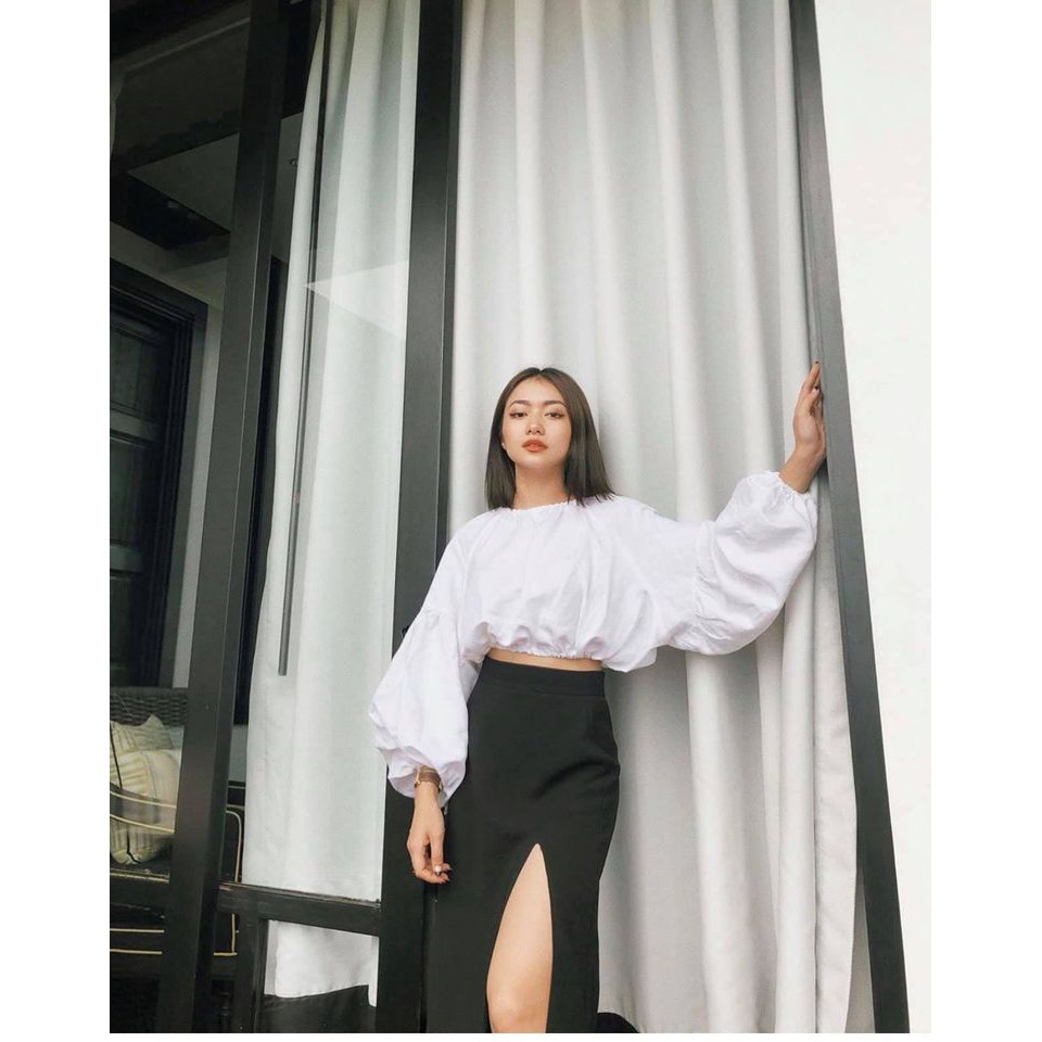 ÁO CROPTOP NỮ DÀI TAY PHỒNG - BATWING BLOUSE