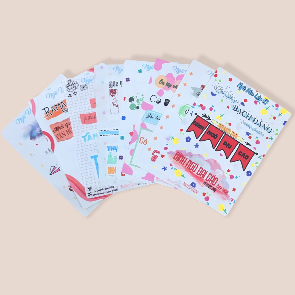 Sticker Tựa Đề Môn Ngữ Văn Lớp 10 set 15 Bài Tiếng Việt 25 Bài Văn ...