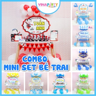 TẶNG 10 BÓNG THẢ SÀN - Set Trang Trí Sinh Nhật Hoạt Hình Siêu Đáng Yêu Cho Bé (Không bao gồm bảng tên)