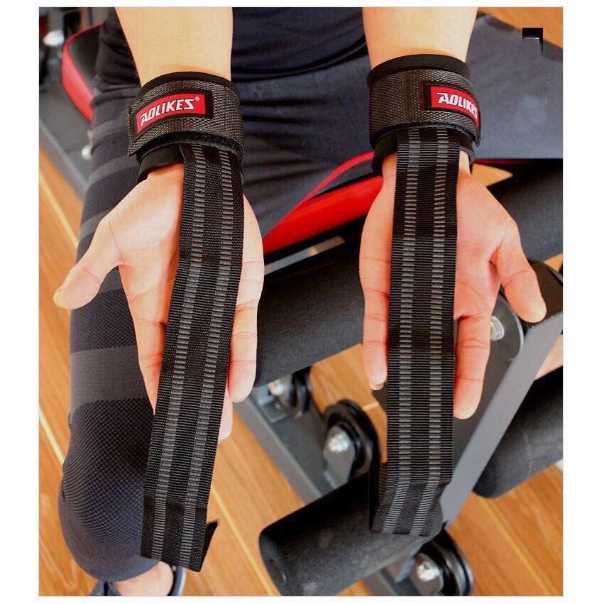 Dây kéo lưng kết hợp quấn cổ tay GYM Aolikes AL 7638 (1 cặp)