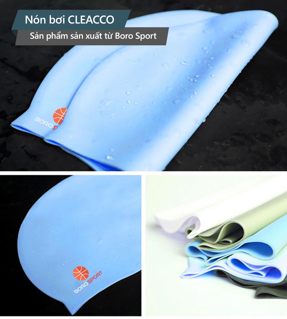 Mô tả Nón Bơi Chính Hãng Mũ Bơi Silicone Cao Cấp Chống Thấm Nước Cleacco NBBR Boro Sport - 5