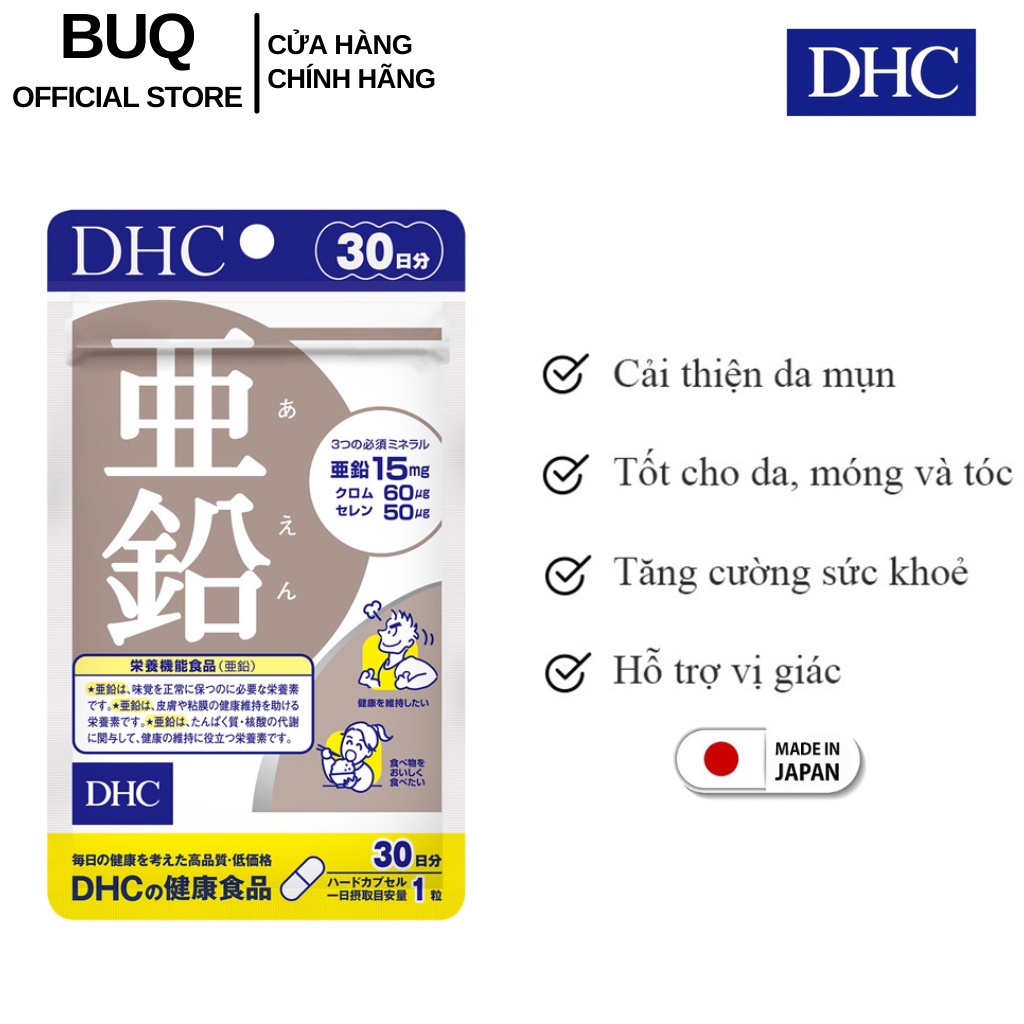 Ảnh Viên Uống Bổ Sung Kẽm DHC Cải Thiện Hệ Miễn Dịch Zinc 15 Ngày - 30 Ngày 1