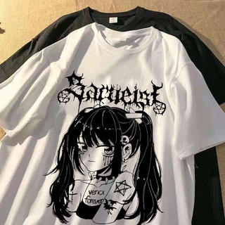 Áo thun form rộng Áo Nữ Anime Quần Áo Mùa Hè