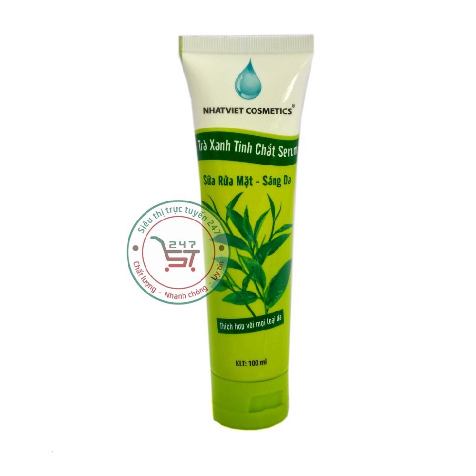 Sữa rửa mặt Sáng da Trà xanh Serum Nhật Việt 100ml (Xanh Trắng)