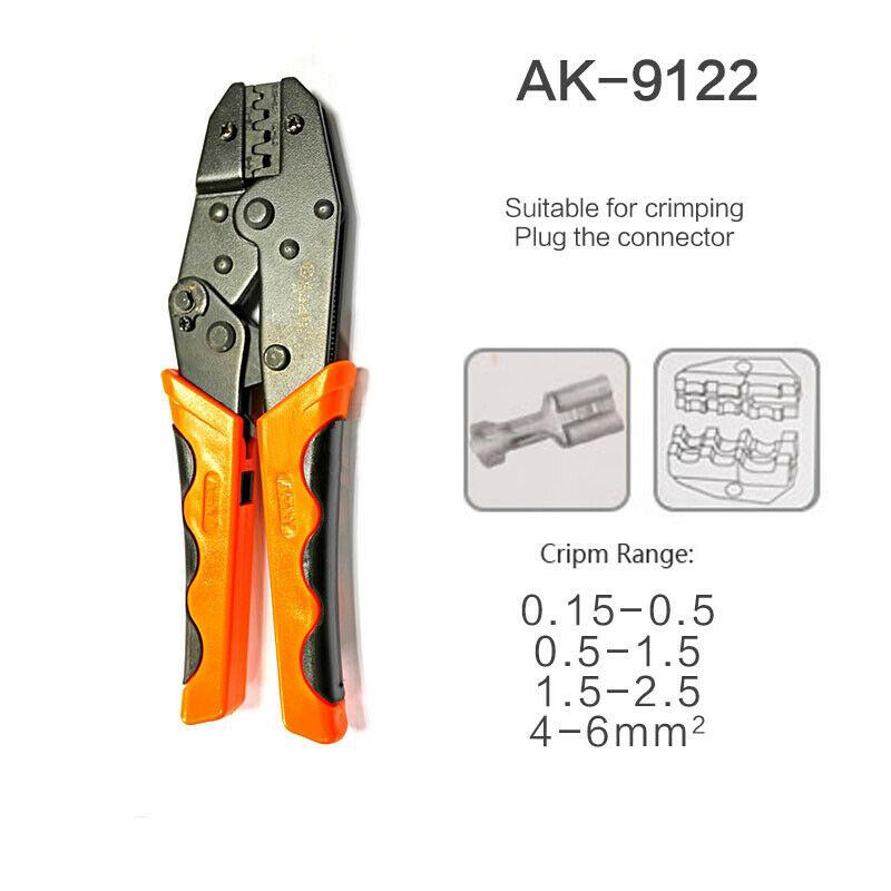 ASAKI AK-9122 Non-Insulated Lug & Spade Terminal Ratchet Crimper Tool - 9" Length 2 thumbnail image