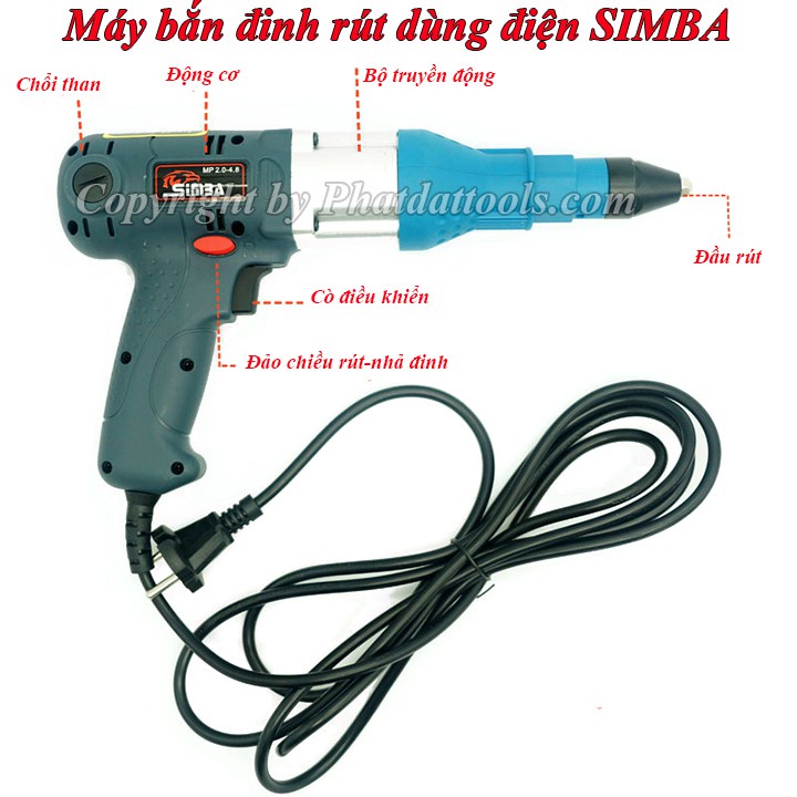 Máy bắn đinh tán,đinh rút rive dùng điện 220V SIMBA-Bảo hành 6 tháng ...