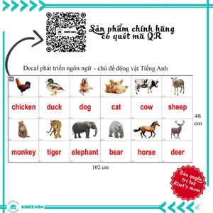DECAL Phát triển ngôn ngữ Tiếng Anh KIWI'S MOM - 4 lớp cao cấp chống nước