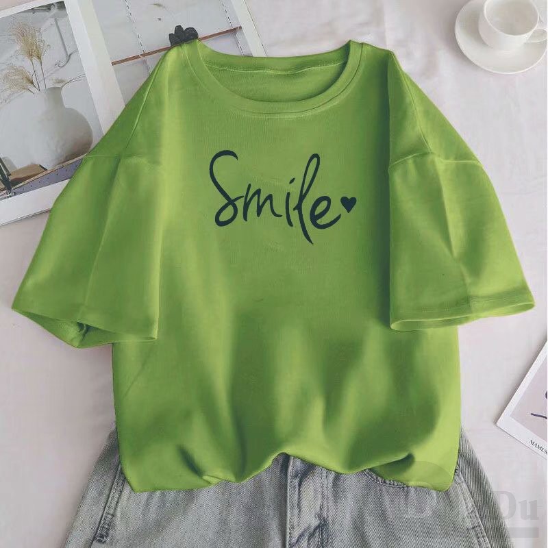 Ảnh Áo Thun Cotton Tay Ngắn In Họa Tiết Hoạt Hình Phong Cách Hàn Quốc Cho Nữ 3