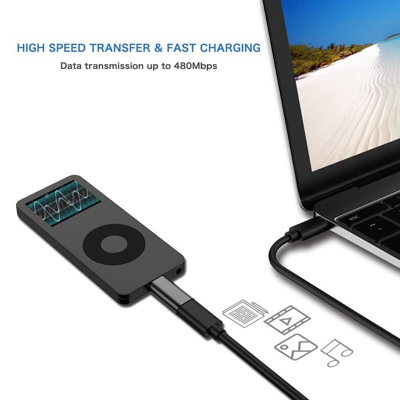 USB C sang Mini USB 2.0 Adapter Loại C Nữ sang Mini USB Nam Chuyển Đổi Adapter Cho GoPro MP3 Người Chơi Dash Cam, Đen