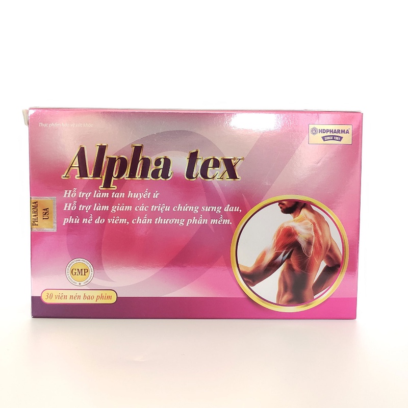 ALPHA TEX - Giảm phù nề - Tan máu bầm - Hộp 30 viên - Rostex- Tủ Thuốc ...