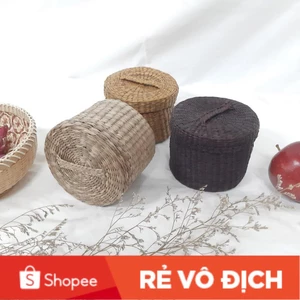 Hộp Cói Hình Tròn Đa Năng Size Nhỏ, Có Ảnh Thật, D11 * H8.5 Cm