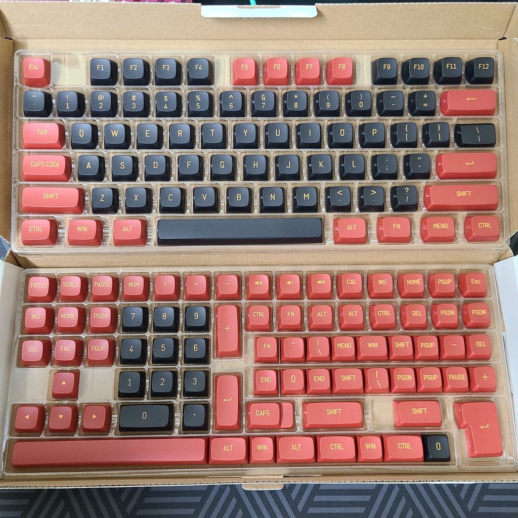 Keycap bàn phím cơ Black Red CSA Profile - 148 nút đủ cho tất cả các ...