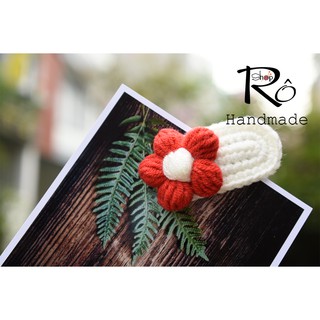 Kẹp tóc mái hoa len Hàn Quốc cho nữ và bé gái 6cm |Cặp tóc handmade hàng đẹp |Shop Rô Handmade