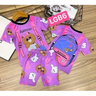 [7-9kg] Bộ lửng thun lạnh 3D bé gái chất đẹp mềm mịn mát size nhí