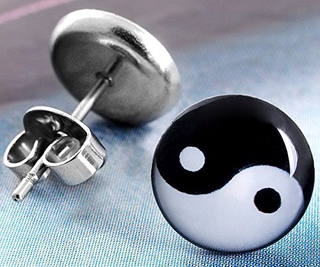 Khuyên Tai Biểu Tượng Âm Dương 10mm