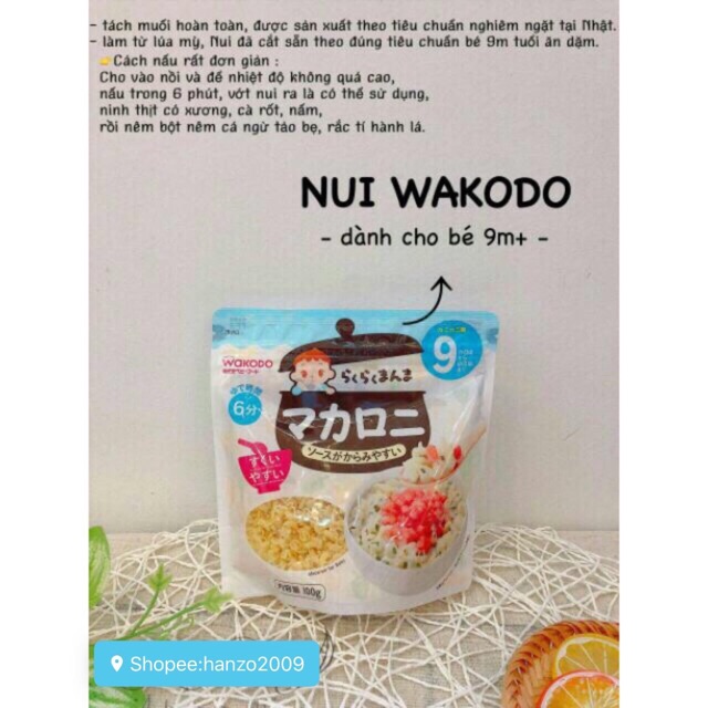 Mì somen cho bé Wakodo / udon / nui hữu cơ cho bé tách muối Nhật Bản