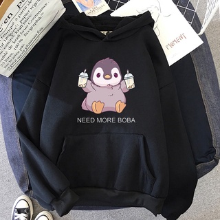 Áo Hoodie Hình Chim Cánh Cụt Dễ Thương Need More Boba