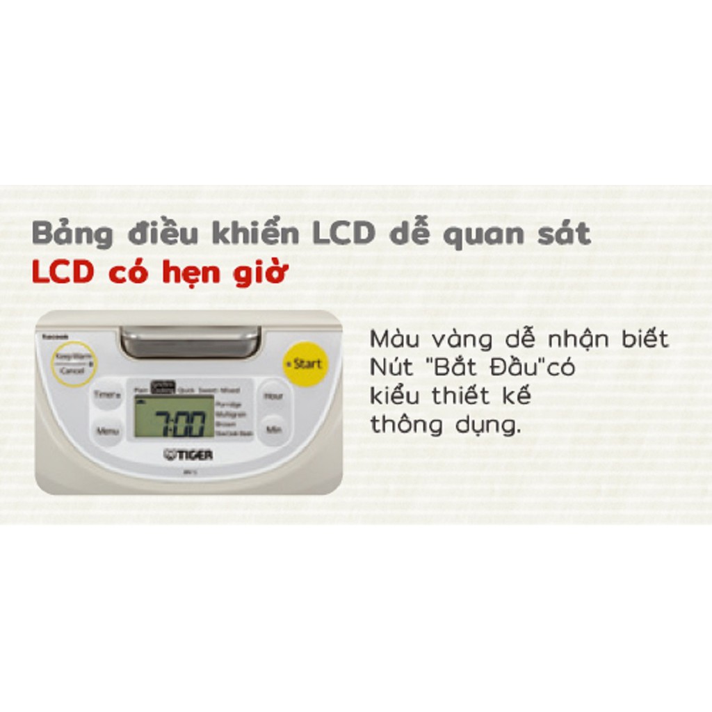 Ảnh Nồi Cơm Điện Tử Tiger JBV-S18W - 1.8L - Hàng Chính Hãng 1