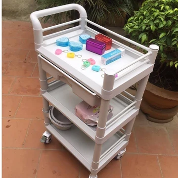 Xe đẩy spa cao cấp-xe đẩy y tế abs 3 tầng có ngăn kéo