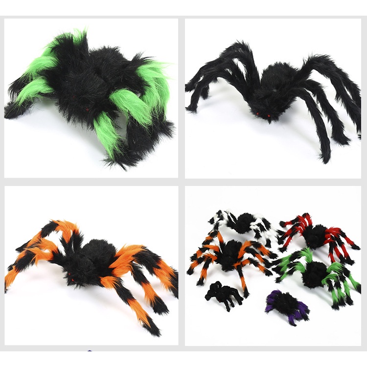 Con Nhện nhung halloween trang trí lễ hội hóa trang chất nhung màu giống thật