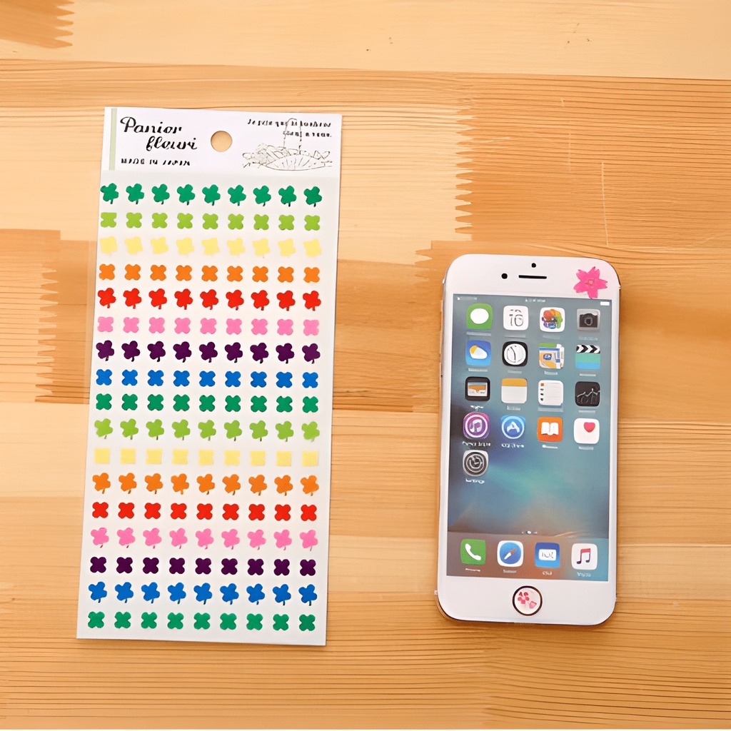 Sticker hoa cute dercor xinh xắn may mắn HD246-K49 trang trí điện thoại laptop DIY sổ Bullet Journal album scrapbook