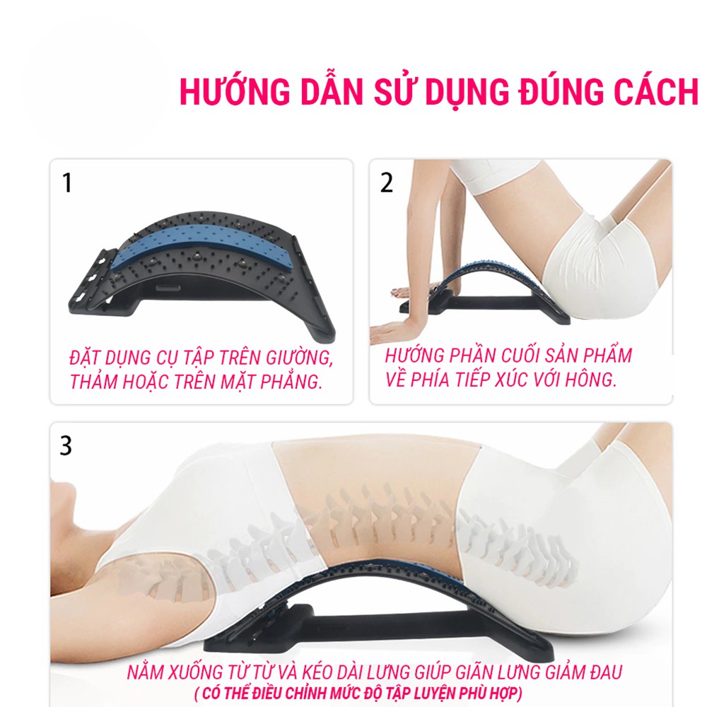 Máy massage lưng có nút từ tính, bảo vệ cột sống 3 tầng có đế điều chỉnh SPORTY YGW39