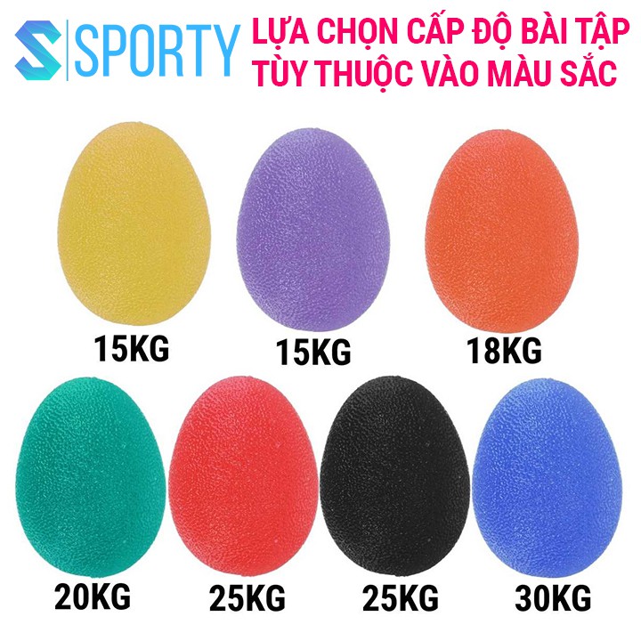 Bóp tập cơ tay silicon YGW23 hình trứng, có vân chống trơn trượt, gọn nhẹ, thiết kế vừa tay