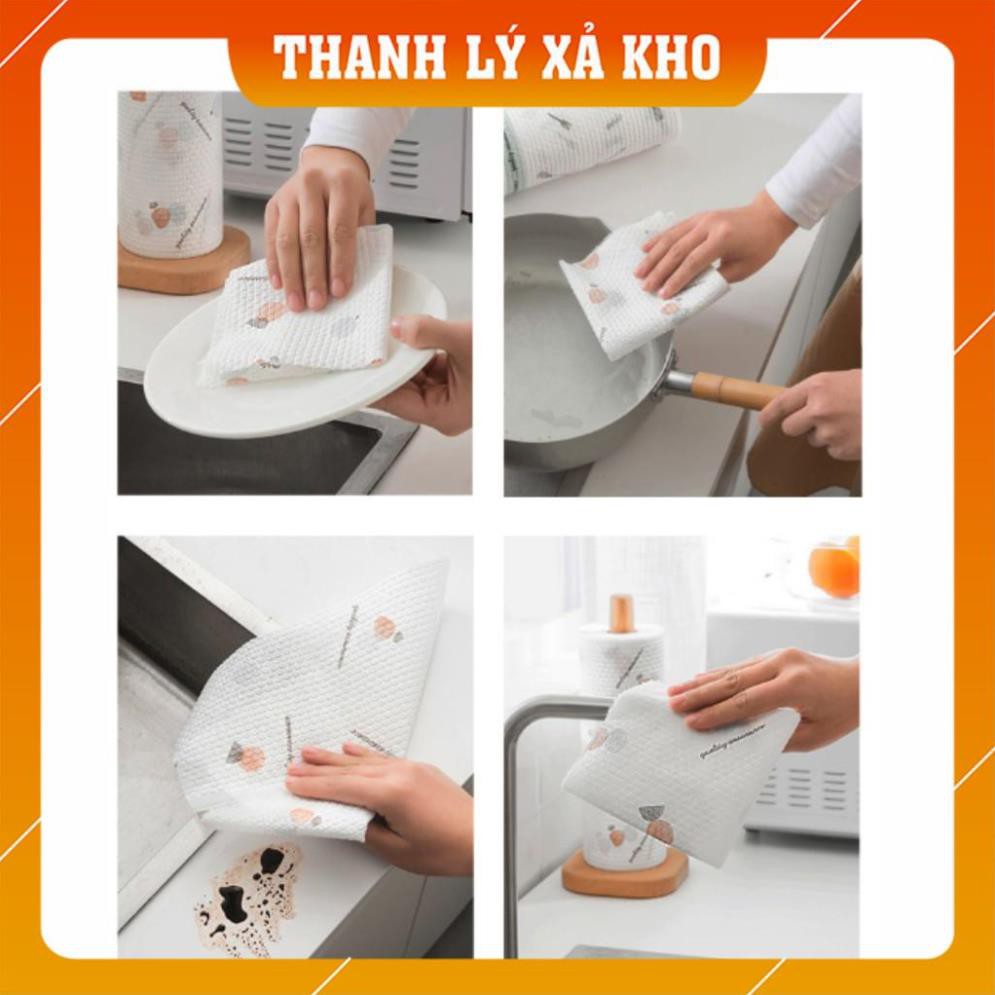 Combo 5 Cuộn Giấy Lau Nhà Bếp Đa Năng Họa Tiết Dễ Thương - Giấy Lau Chén Dĩa Có Thể Tái Sử Dụng