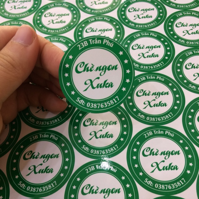 1.000 tem decal giấy cán bóng 5cm | Việt Nam