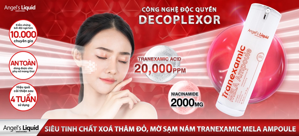 Mô tả Siêu Tinh Chất Xoá Thâm Đỏ Mờ Sạm Nám Angel's Liquid Tranexamic Mela Ampoule 30ml - 1