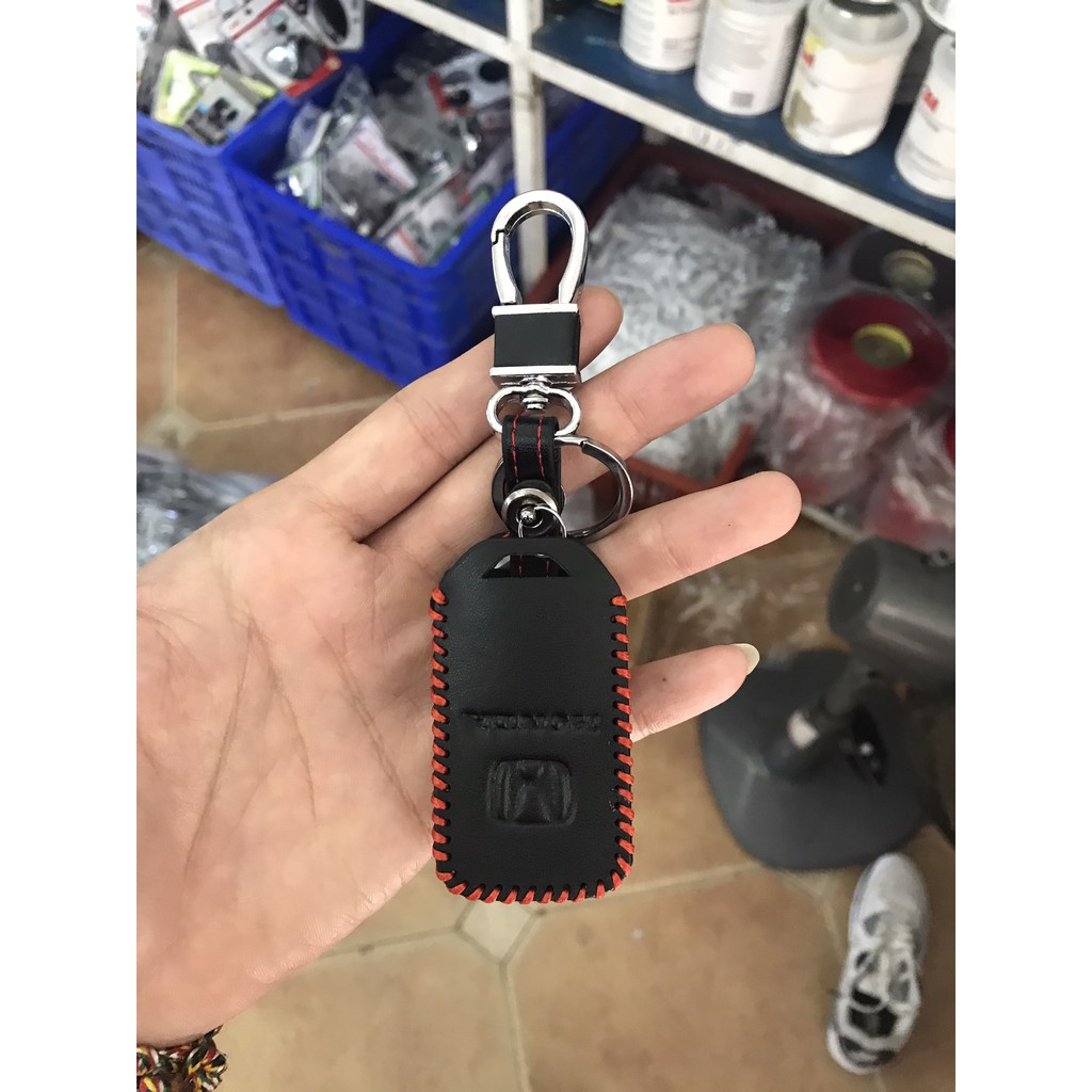 BAO DA CHÌA KHOÁ HONDA CRV, CIVIC 3 NÚ, DA ĐEN CHỈ ĐỎ SIÊU ĐẸP