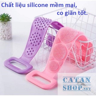 ❤️HOT HOT❤️DÂY CHÀ LƯNG SILICONE TẨY TẾ BÀO CHẾT GIÚP LƯU THÔNG MÁU, DÂY TẮM CHÀ LƯNG 2 MẶT SILICONE (MÀU NGẪU NHIÊN)